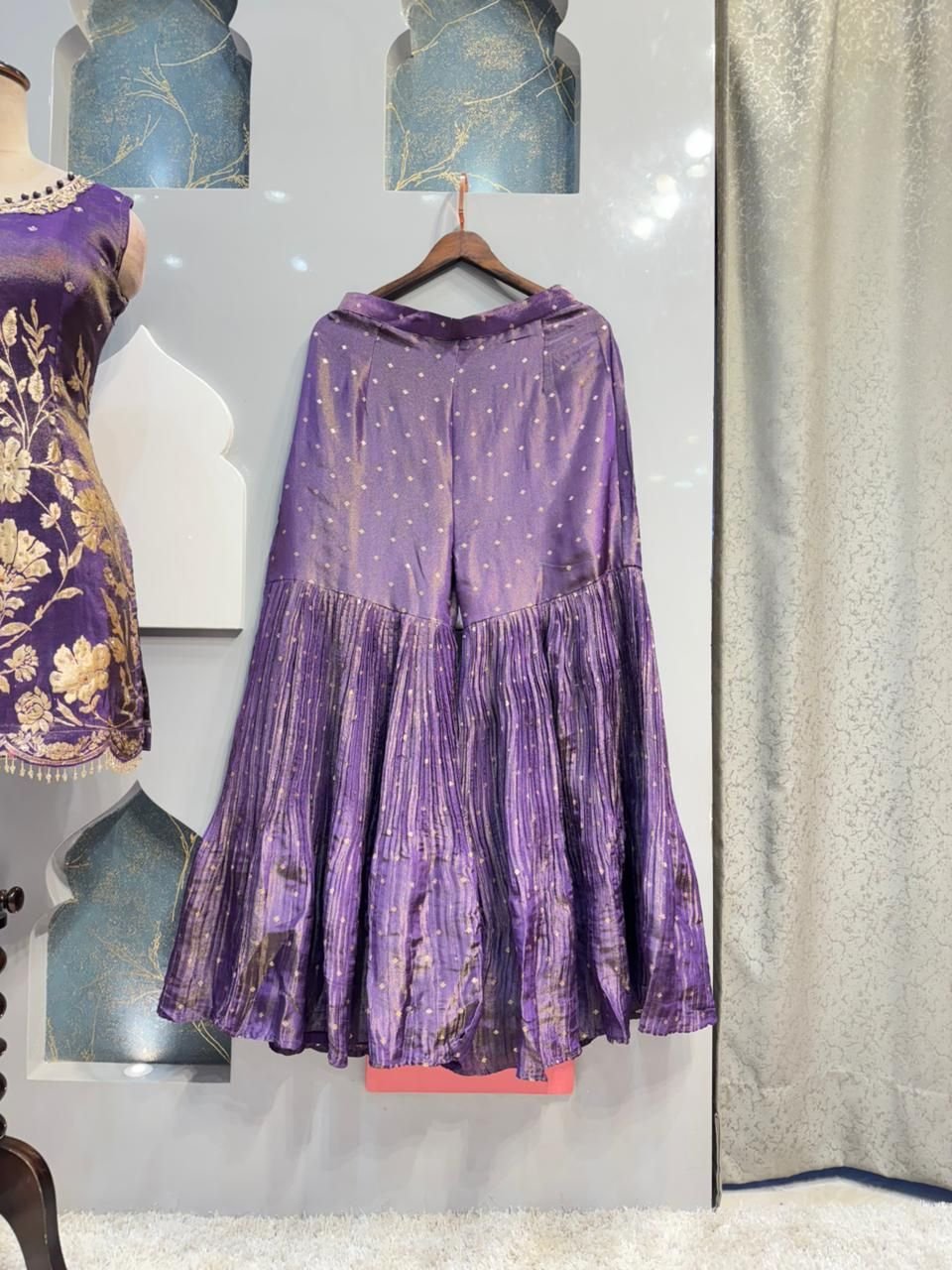 "ROYAL PURPLE ZARI FLORAL SHARARA" image 3