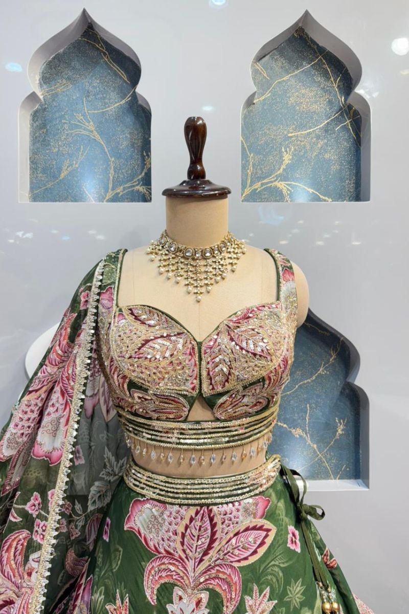 "EMERALD BLOOSAM LEHENGA" image 1