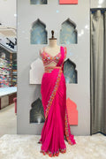 "FUCHSIA BLOOM DRAPE SAREE" image 0