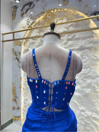 "ROYALE SAPPHIRE MIRROR WORK INDO- WESTERN"SDS image 6