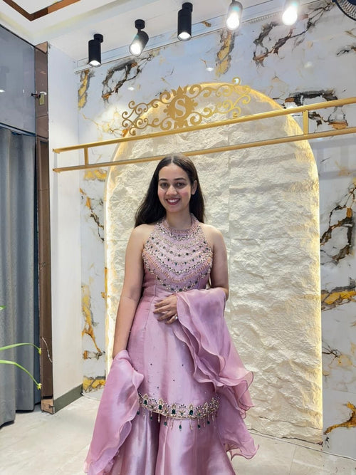 "BLUSH BLOSSOM EMBELLISHED SHARARA" image 1