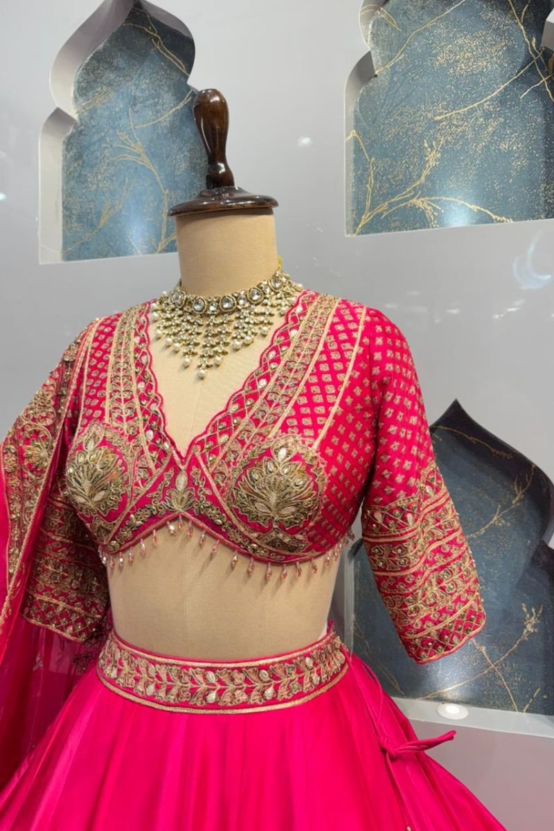 "HOT PINK HEIRLOOM LEHENGA" image 2