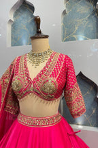 "HOT PINK HEIRLOOM LEHENGA" image 2