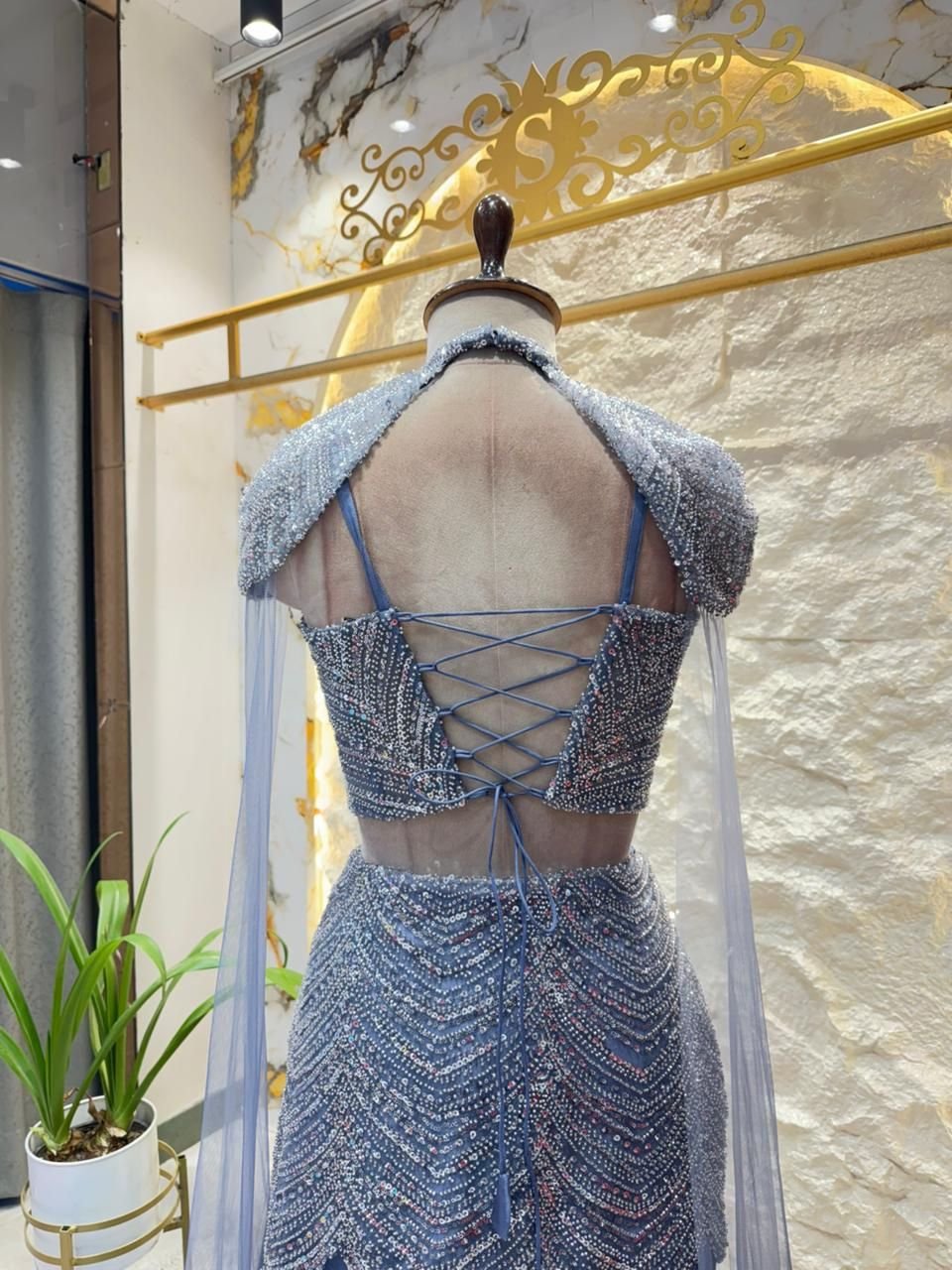 "MIDNIGHT BLUE CRYSTAL EMBELLISHED MERMAID" image 4