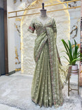 "SAGE ROYALE EMBROIDERED SAREE" image 0
