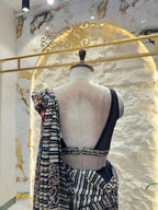 "NOIR GARDEN EMBROIDERED DESIGNER SAREE" image 4