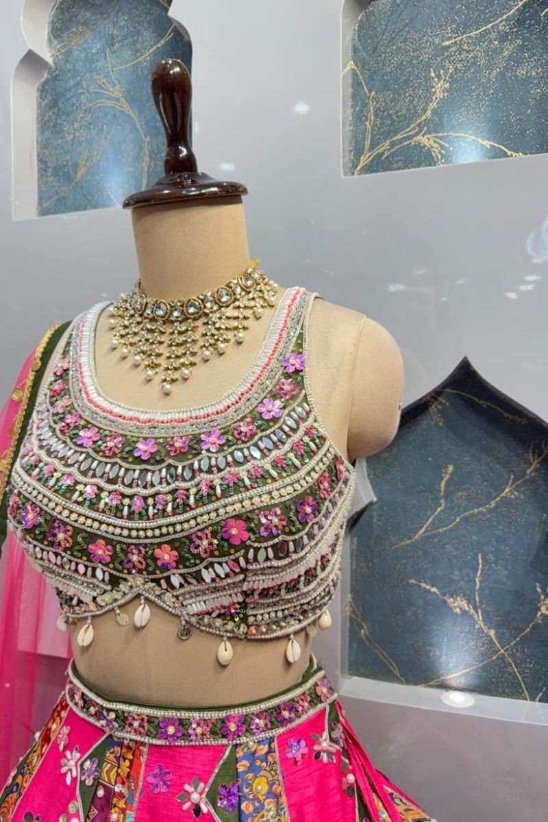 "PINK PATCHWORK LEHENGA" image 2