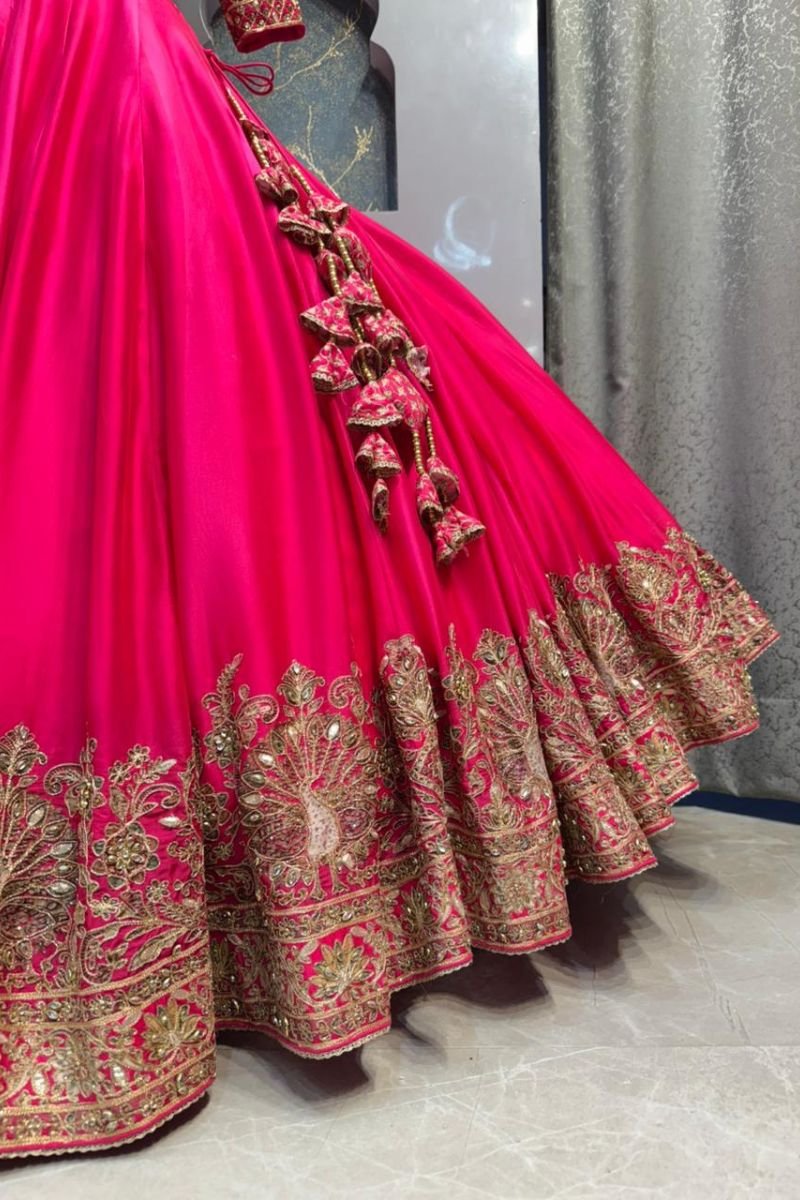 "HOT PINK HEIRLOOM LEHENGA" image 3