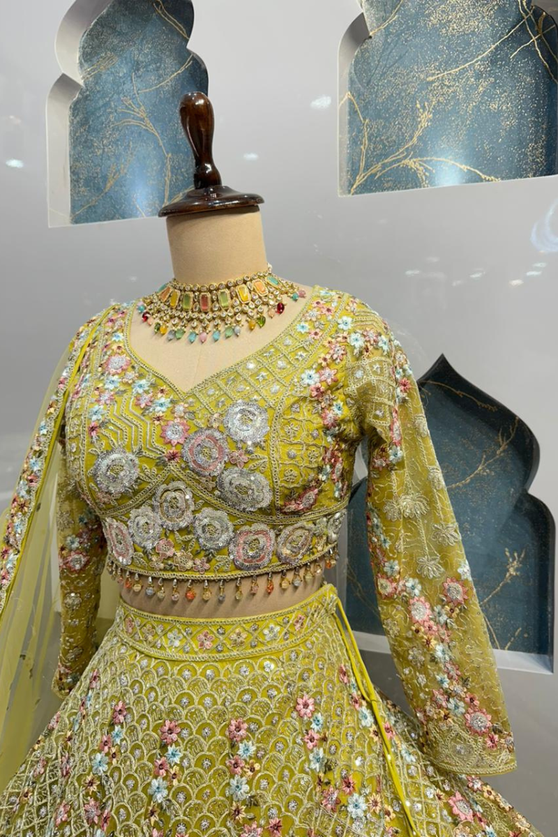 "EMERALD BLOOM LEHENGA" image 2