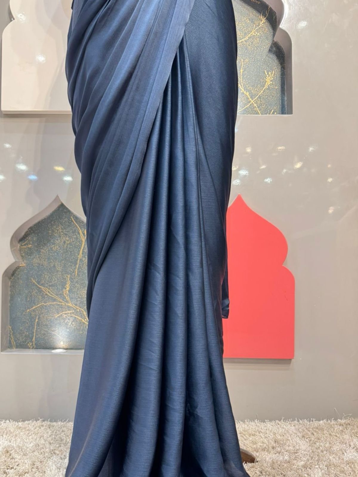 " MIDNIGHT ELEGANCE EMBELLISHED DRAPE SAREE" image 3