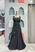 "EMERALD NOIR FLORAL COUTURE INDO-WESTERN" image 0