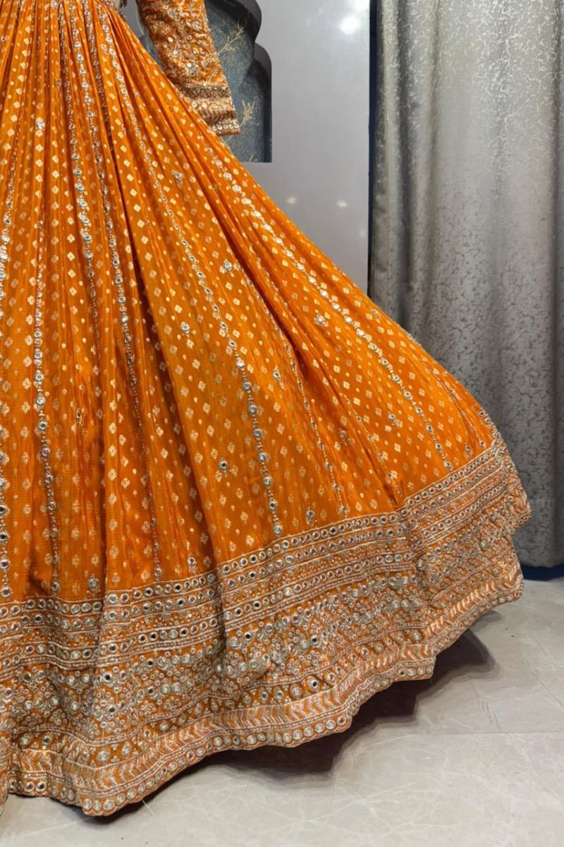 "SAFFRON SHINE LEHENGA" image 3