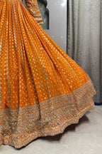 "SAFFRON SHINE LEHENGA" image 3