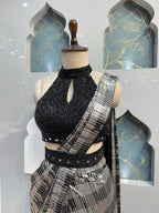 "NOIR RHYTHM DRAPE SAREE" image 2