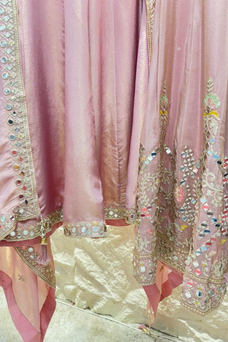 "BLUSH MIRROR GLOW SHARARA SET" image 5