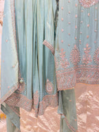 "AQUA MIST EMBROIDERED SHARARA" image 2