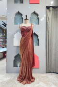 "ROSE GOLD SHIMMER DRAPE SAREE" image 0