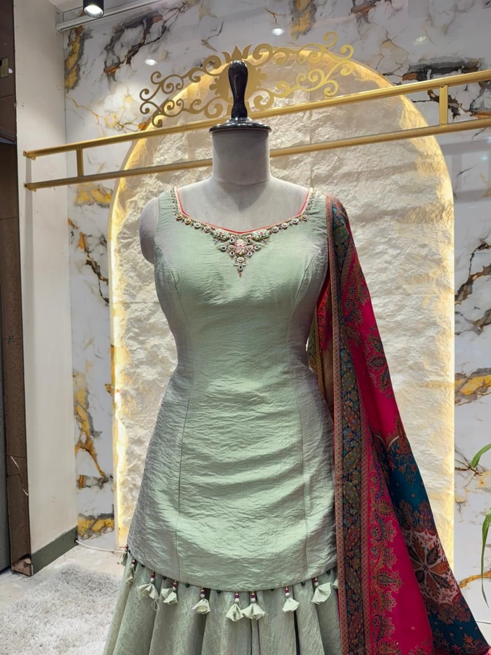 "MINT BLOOSAM DESIGNER SHARARA" image 1