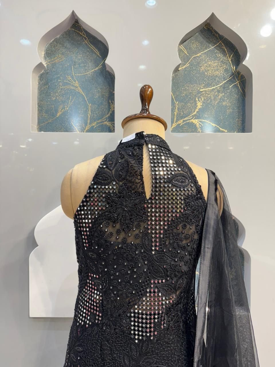 "MIDNIGHT NOIR EMBELLISHED SHARARA" image 4