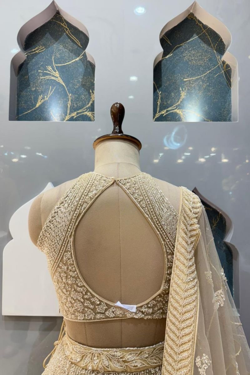 "IVORY GILDED HEIRLOOM LEHENGA" image 5