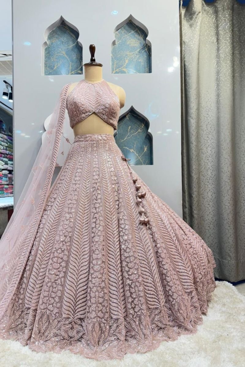 "IVORY SHIMMER FLARED LEHENGA" image 4