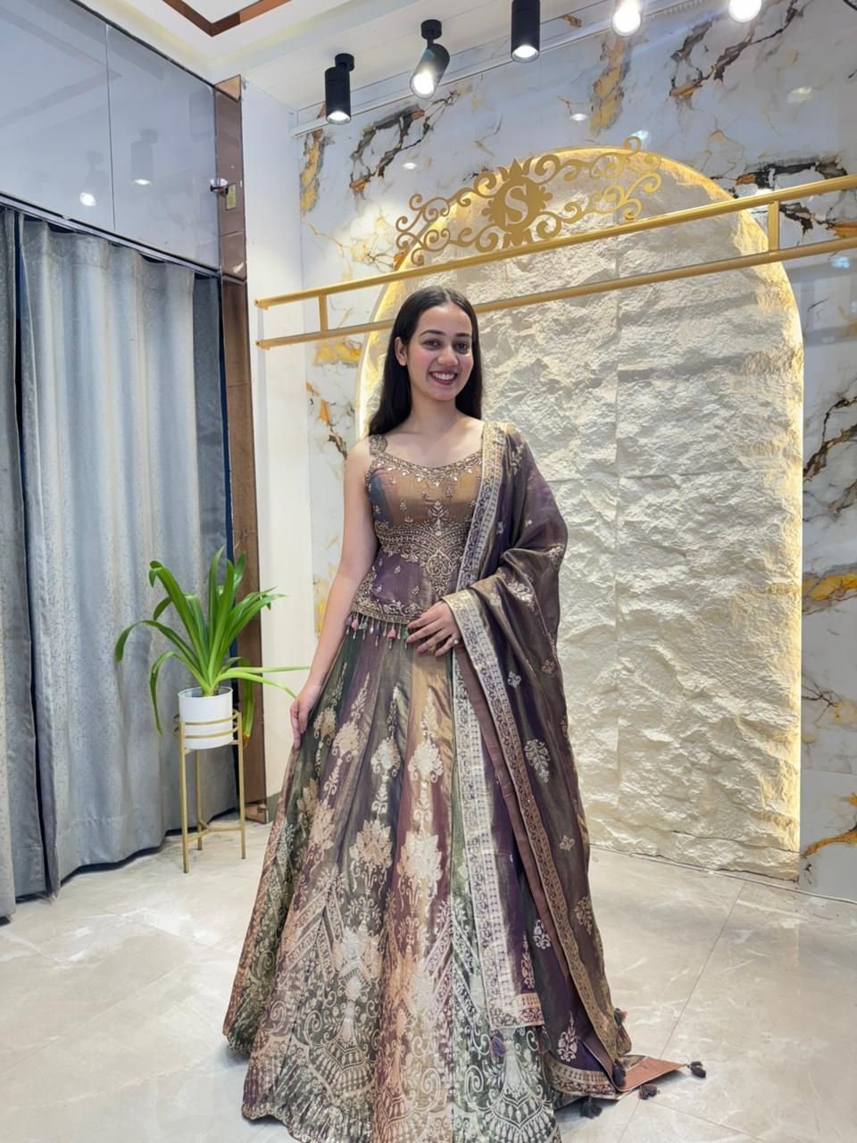 "VINTAGE ROYALE DESIGNER LEHENGA" image 3