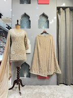 "IVORY MIST EMBROIDERED SHARARA" image 0