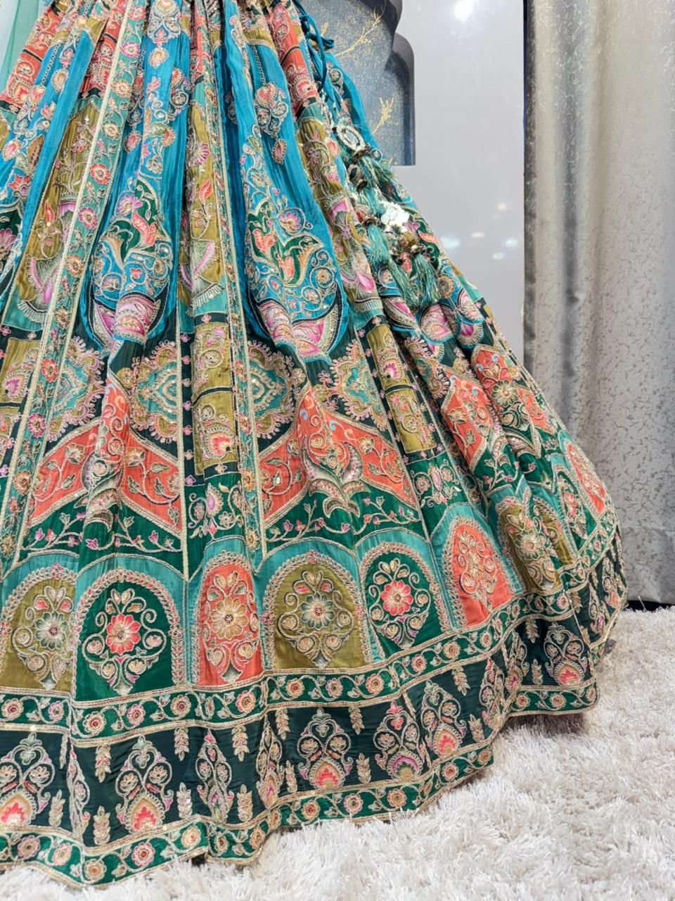 "ROYAL TURQUOISE HERITAGE LEHENGA" image 3