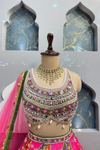 "PINK PATCHWORK LEHENGA" image 1