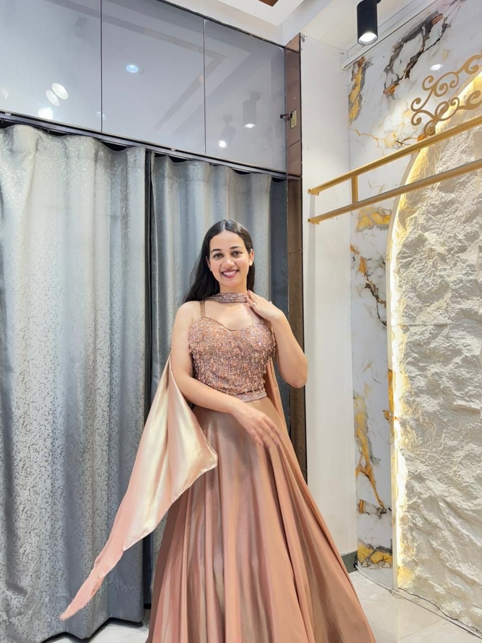 "ROSE GOLD RADIANCE LEHENGA" image 4