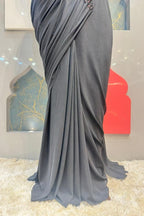 "BLACK ROSE SEQUIN DRAPE SAREE" image 4