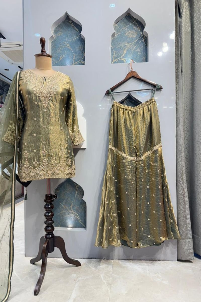 "OLIVE GREEN GARARA SET" image 4