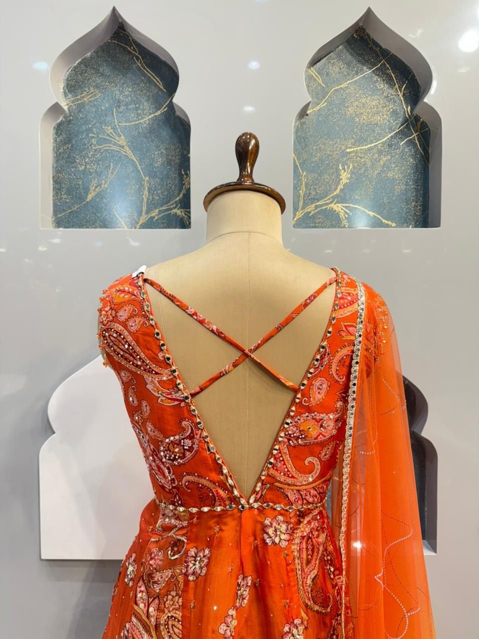 "SUNSET EMBER PEPLUM INDO-WESTERN" image 4