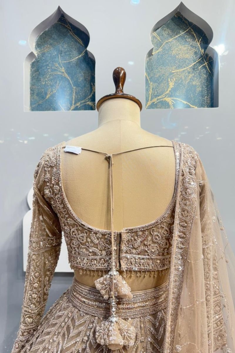 "VINTAGE GOLD MAJESTY LEHENGA" image 5