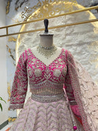 "ROYAL BLUSH PINK HEAVY EMBROIDERED LEHENGA" image 1