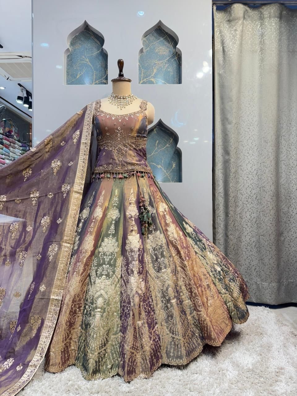 "ROYAL LAVENDER OMBRE LEHENGA" image 3
