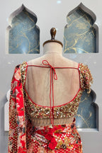 "CRIMSON FLORAL SEQUIN SAREE" image 5