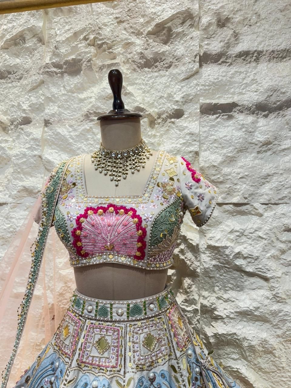 "PASTEL ROYALE HANDCRAFTED LEHENGA" image 2