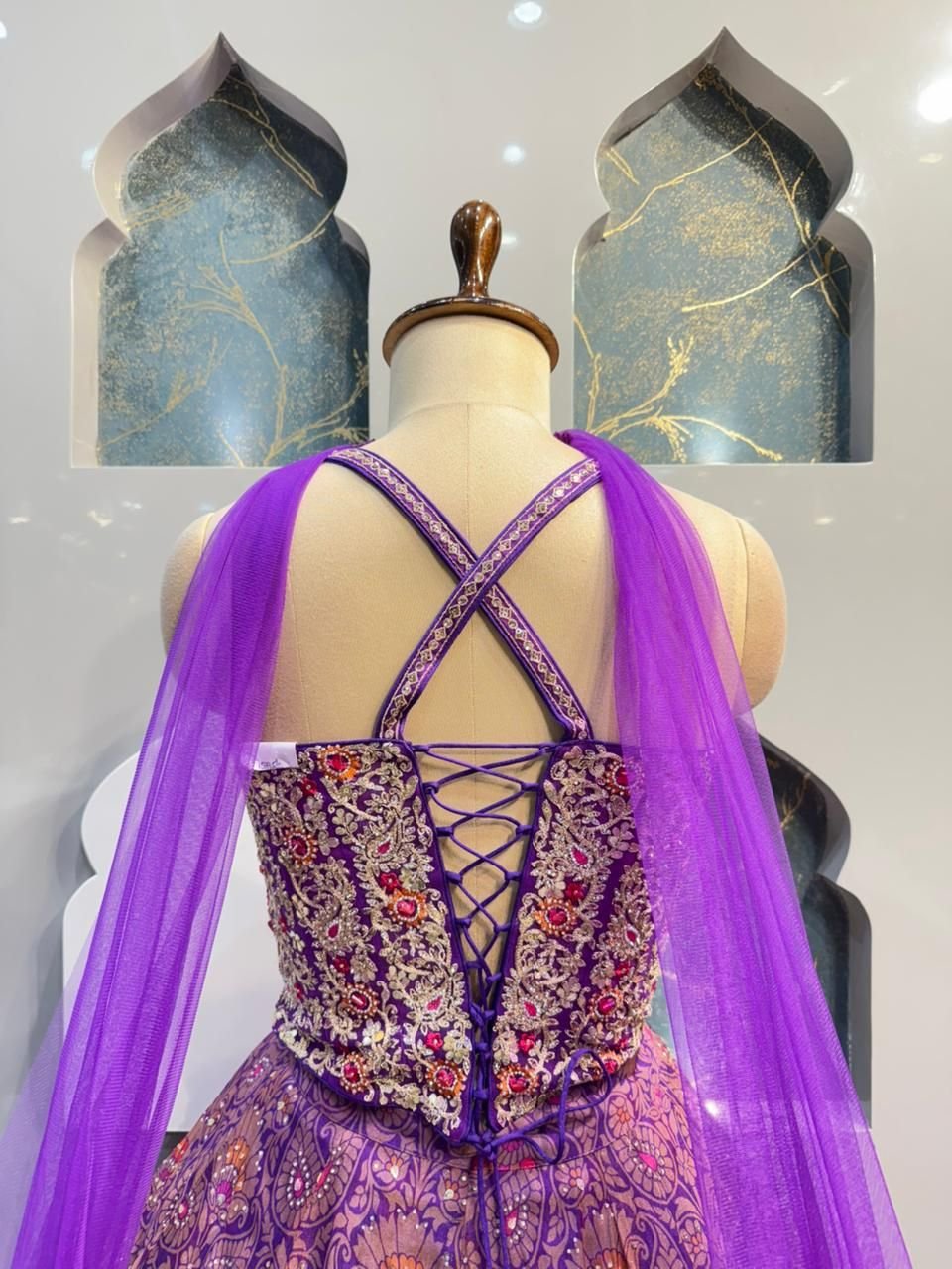 "LAVENDER ROYALE EMBROIDERED LEHENGA" image 4
