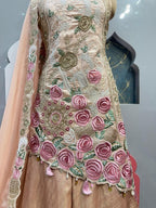 "ROSE BLUSH EMBROIDERED SHARARA" image 4