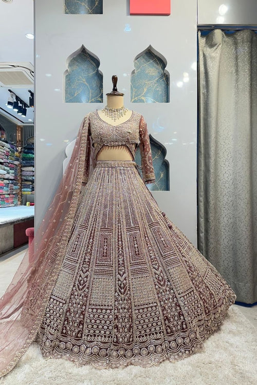 "BLUSH ROSE REGAL LEHENGA" image 0