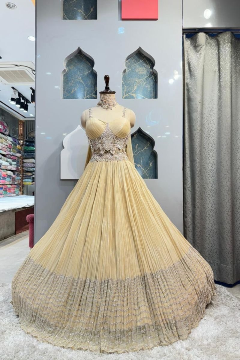 "CHAMPAGNE GOLD COUTURE LEHENGA" image 0