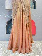 "BLUSH PEACH LUXE DRAPE SAREE" image 3
