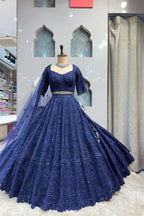 "MIDNIGHT ROYALTY EMBROIDERED LEHENGA" image 0