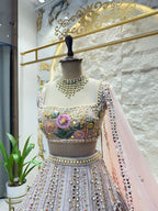 "BLUSH BLOSSOM EMBROIDERED LEHENGA" image 2