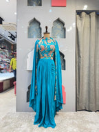 "AQUA ELEGANCE EMBROIDERED INDO-WESTERN" image 0