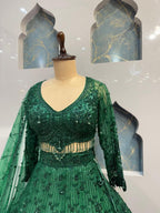 "EMERALD ROYALE HEAVY DESIGNER LEHENGA" image 2