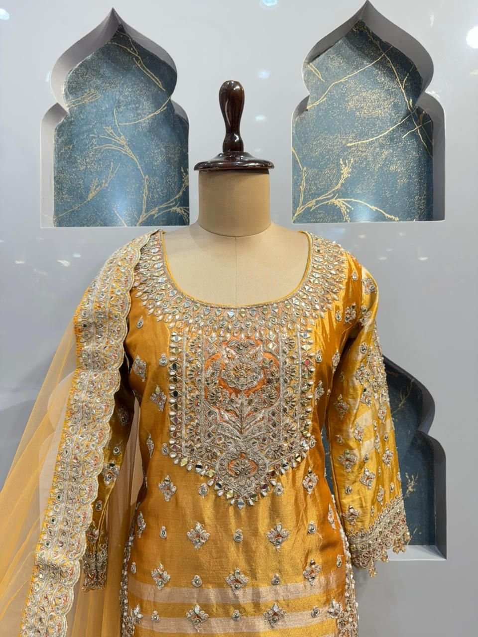 "SUNLIT MUSTARD EMBROIDERED SHARARA" image 1