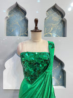 "EMERALD MIRROR MUSE DRAPE SAREE" image 1