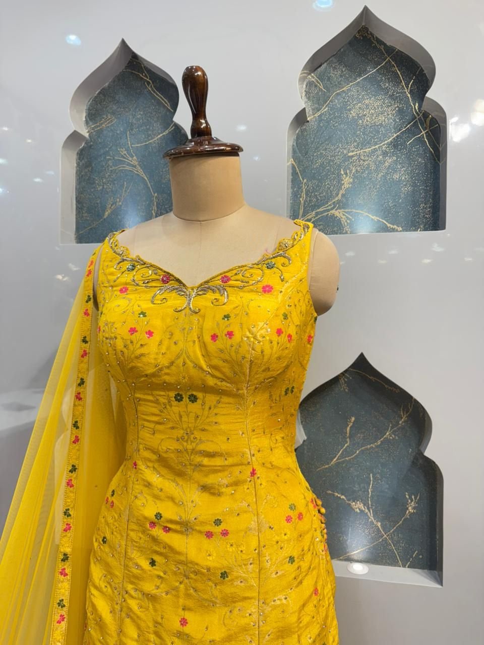 "MUSTARD BLOOM DESIGNER SHARARA" image 2